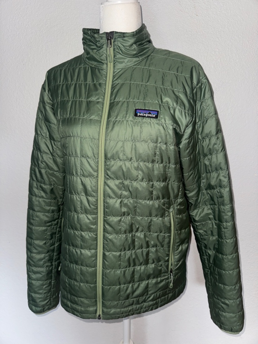 Patagonia Olive Green Quilted Puffer Jacket